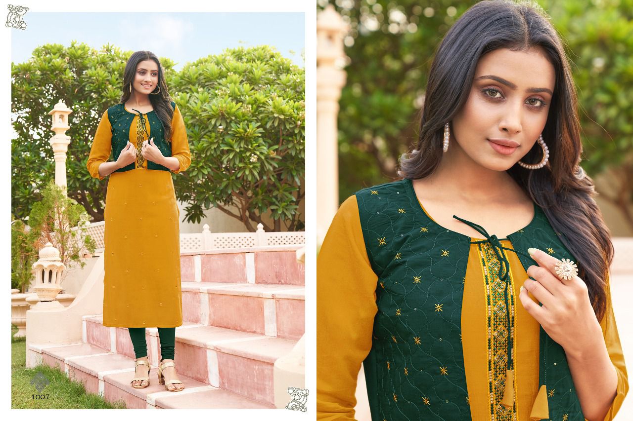KAPIL TRENDZ MISSION Latest Designer Stylish Fancy Wear Kurti With Jacket Collection